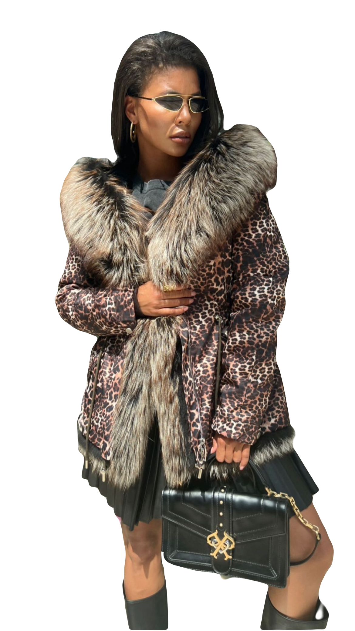 Leopard Genuine Silver Fox Fur Parka with Rabbit Fur Insulation Alaska® Outerwear Company