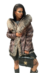 Leopard Genuine Silver Fox Fur Parka with Rabbit Fur Insulation Alaska® Outerwear Company