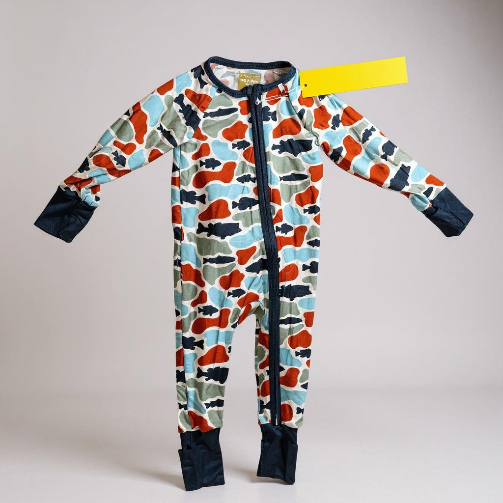 Camo fish bamboo zippy Keep the Littles Wild