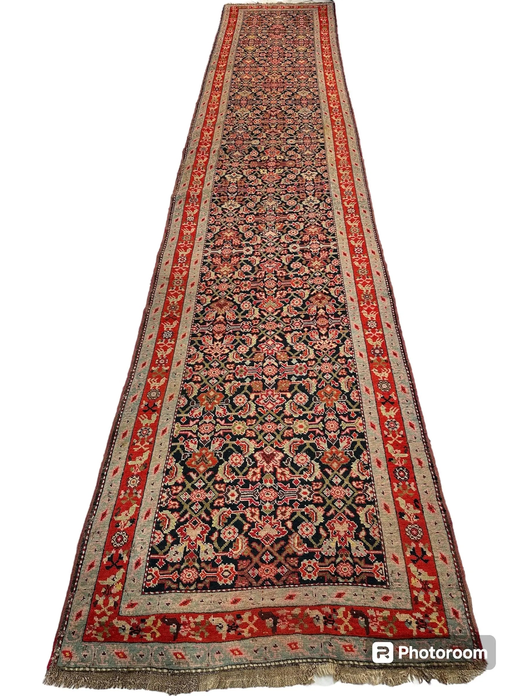 3’4” x 17’ Karabkah Antique Caucasian Wool on Wool Runner Rugistan
