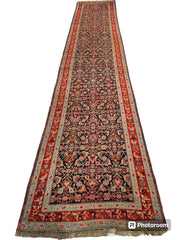 3’4” x 17’ Karabkah Antique Caucasian Wool on Wool Runner Rugistan