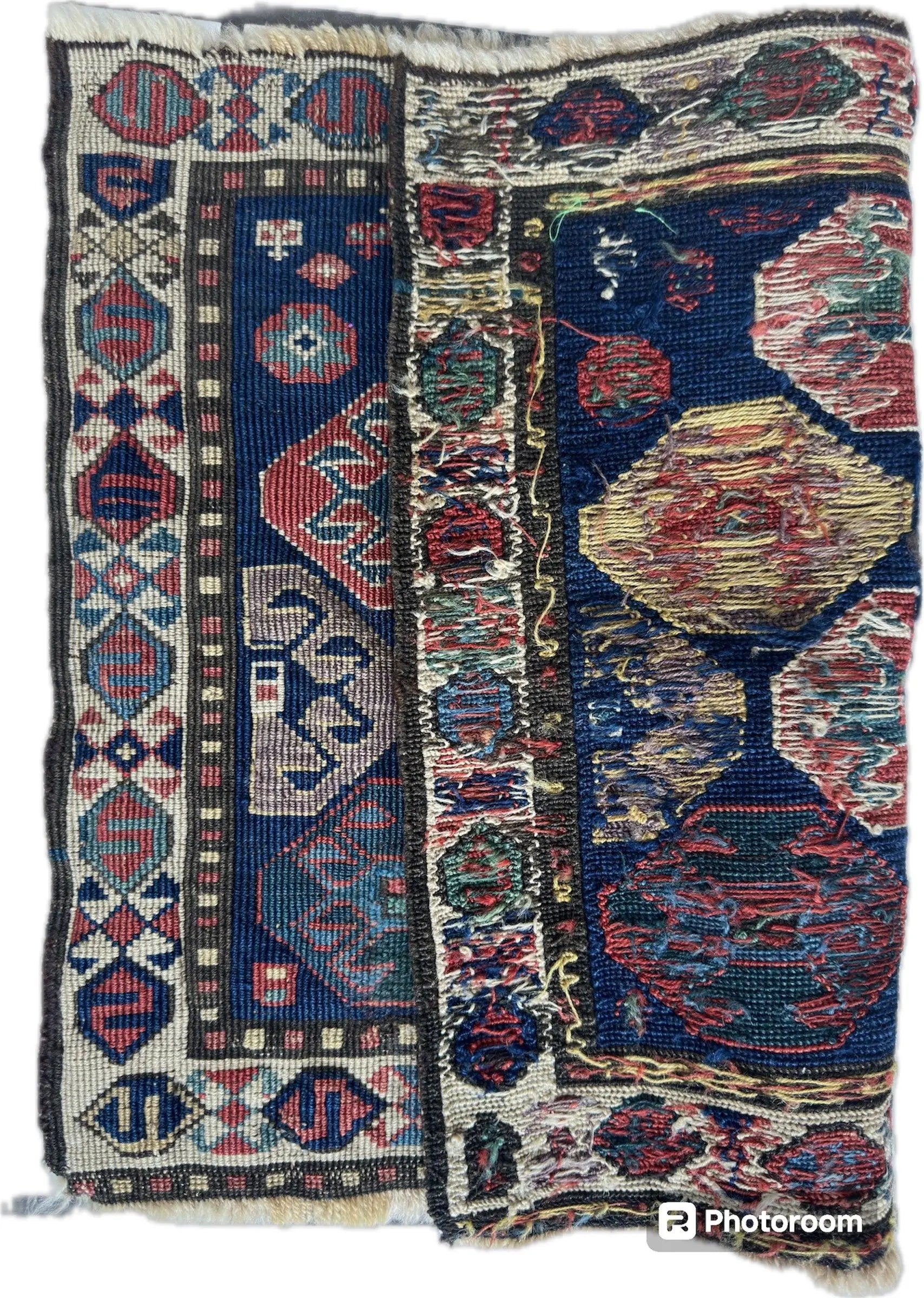 Antique Tribal Shahsavan Caucasian Bagface - 26" X 18" Rugistan