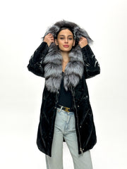 Genuine Silver Fox Fur Down Fill Coat Alaska® Outerwear Company