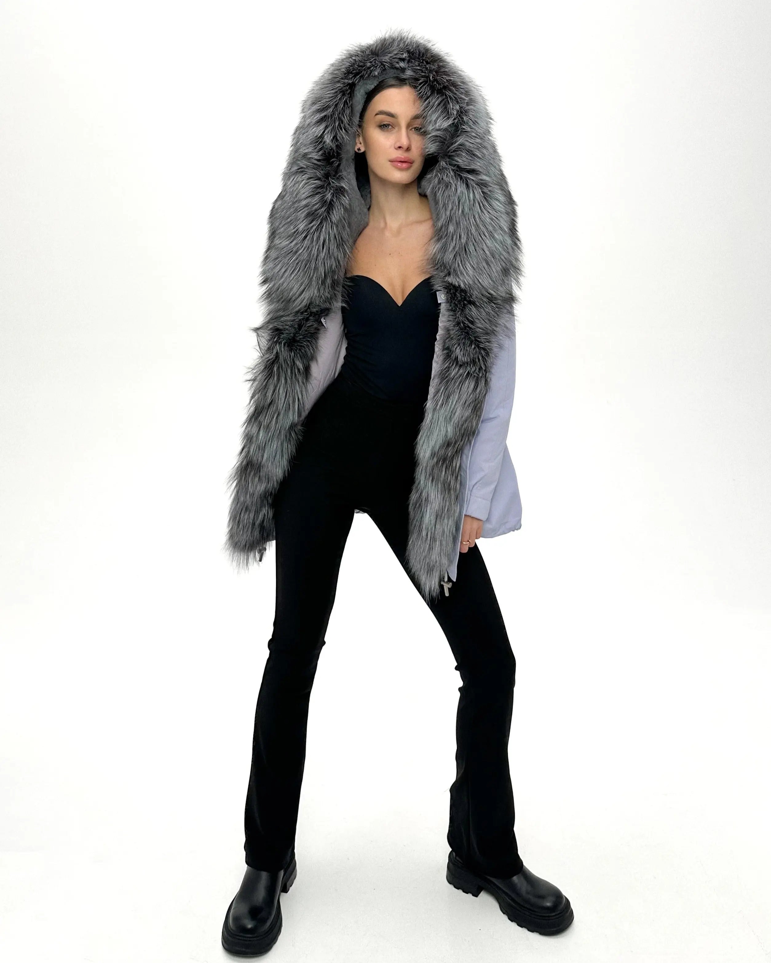 Genuine Silver Fox Fur Trim Rabbit Fur Insulated Parka Alaska® Outerwear Company