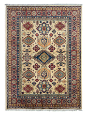 Fine Hand Knotted Afghani Super Kazak Rug 5 x 7 Rugistan