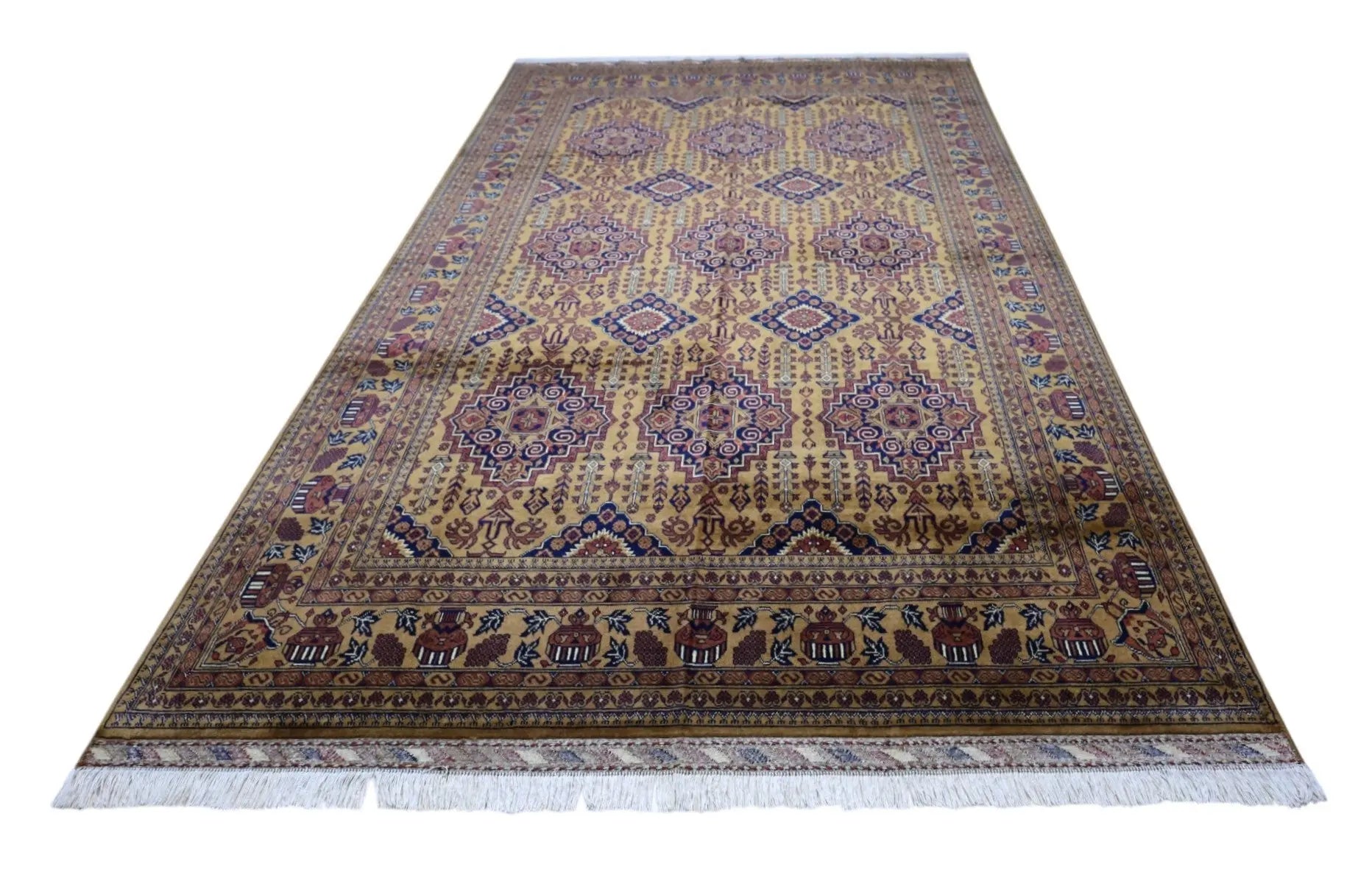 Hand-Knotted Afghani Zerkhaki Wool Rug – 6’7″ x 10’2″ Rugistan