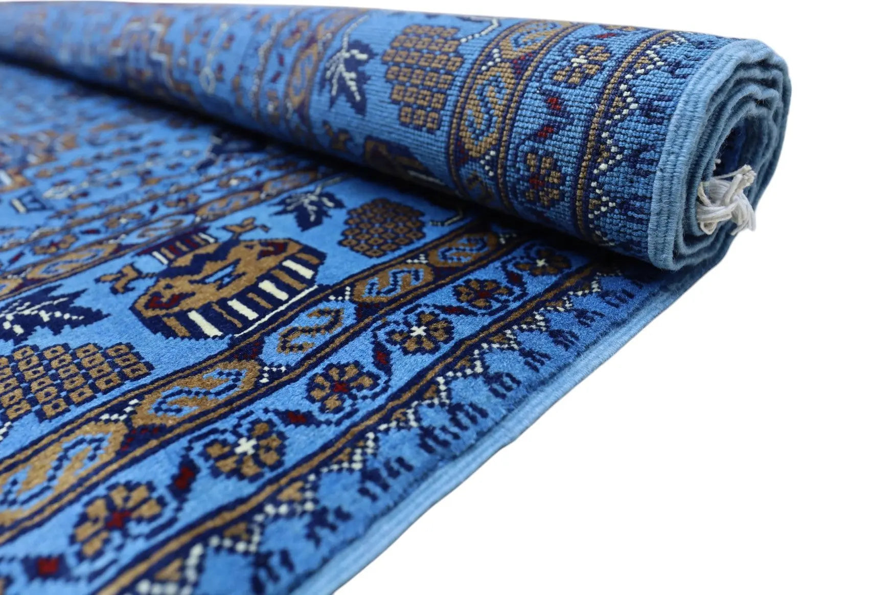 Hand-Knotted Afghani Zerkhaki Wool Rug – 6’7″ x 9’3″ Rugistan