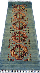 Hand-Knotted Afghani Kazak Wool Rug – 2’1″ x 5’7″ Rugistan