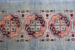 Hand-Knotted Kazak Afghani Wool Rug I Green 2' x 5'7" Rugistan