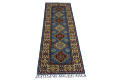 Hand-Knotted Afghani Kazak Wool Rug – 2’0″ x 5’10″ Rugistan