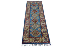 Hand-Knotted Afghani Kazak Wool Rug – 2’0″ x 5’10″ Rugistan