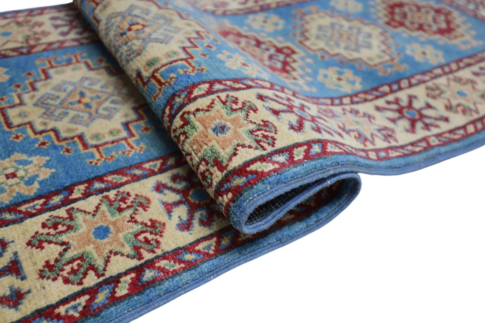 Hand-Knotted Afghani Kazak Wool Rug – 2’0″ x 5’10″ Rugistan