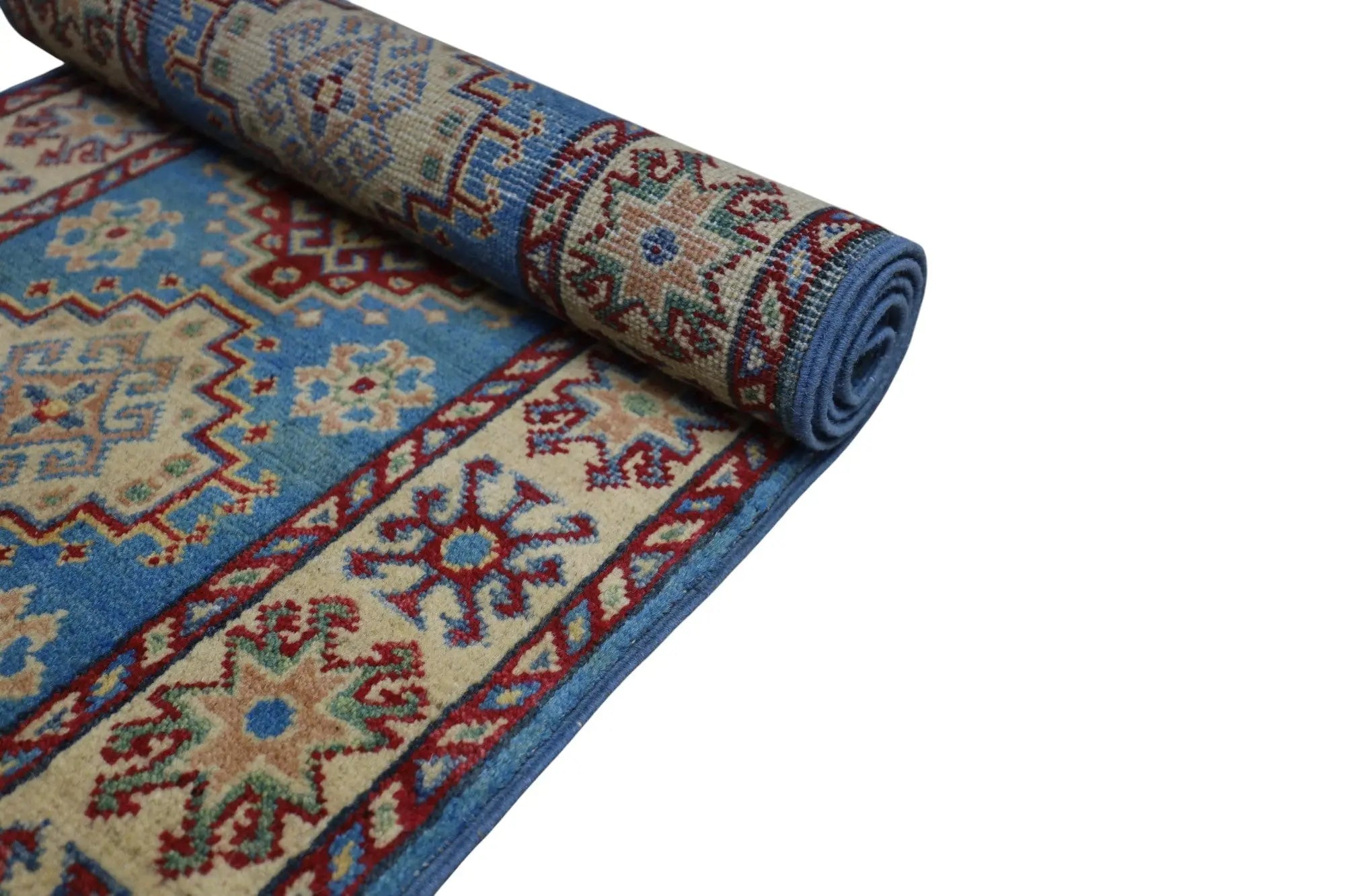 Hand-Knotted Afghani Kazak Wool Rug – 2’0″ x 5’10″ Rugistan