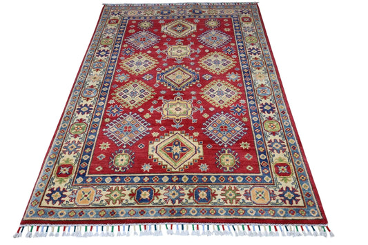 Hand-Knotted Afghani Kazak Wool Rug – 3’10″ x 6’0″ Rugistan