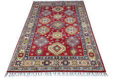 Hand-Knotted Afghani Kazak Wool Rug – 3’10″ x 6’0″ Rugistan