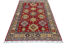 Hand-Knotted Afghani Kazak Wool Rug – 3’10″ x 6’0″ Rugistan