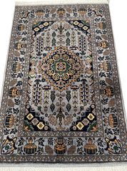 Hand-Knotted Afghani Zerkhaki Wool Rug – 3’4″ x 4’11″ Rugistan