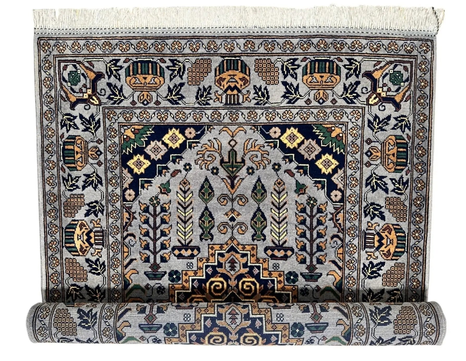 Hand-Knotted Afghani Zerkhaki Wool Rug – 3’4″ x 4’11″ Rugistan