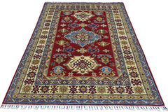 Hand-Knotted Afghani Kazak Wool Rug – 4’9″ x 6’8″ Rugistan