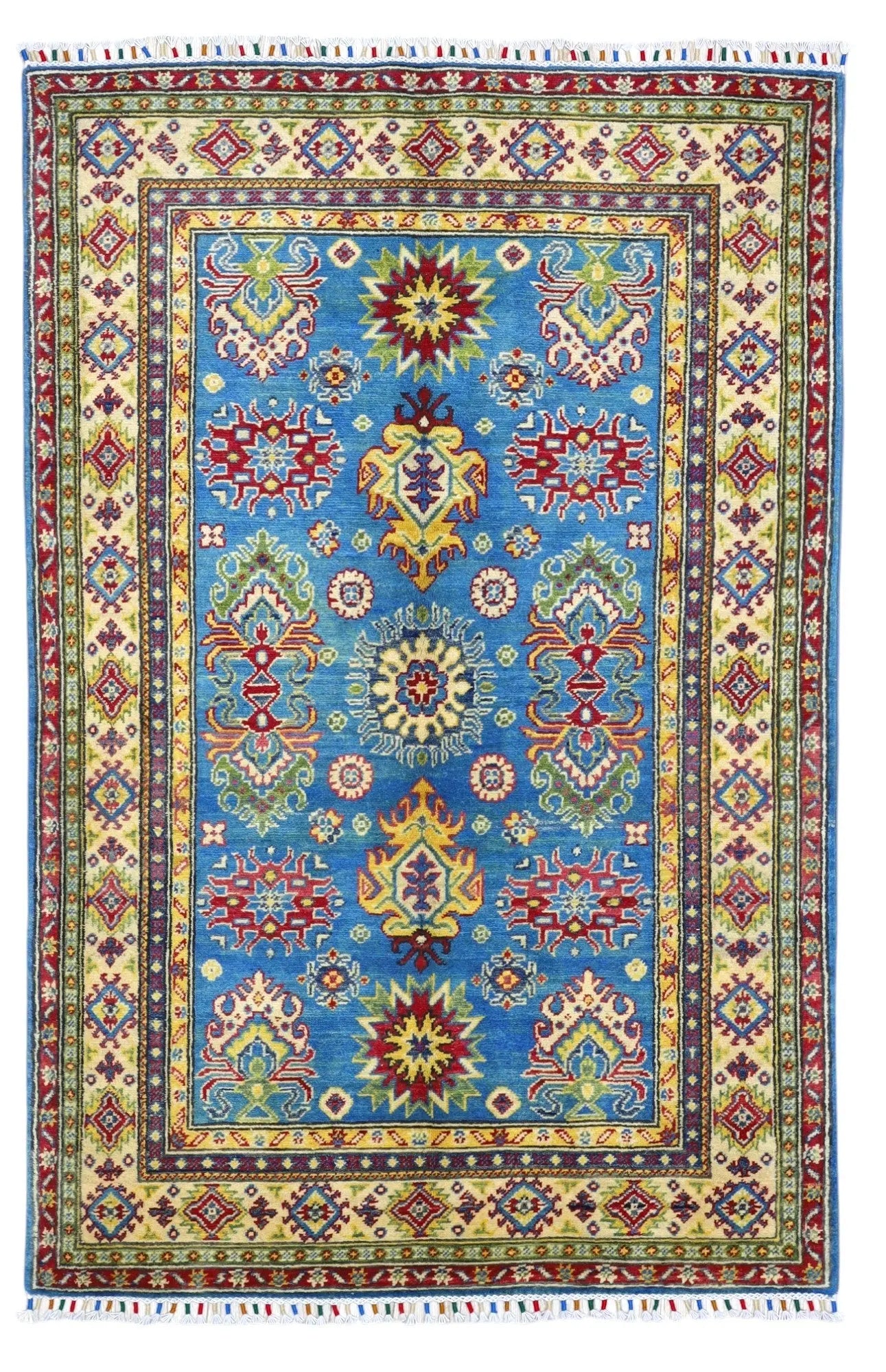 Hand-Knotted Afghani Kazak Wool Rug – 3’11″ x 6’0″ Rugistan