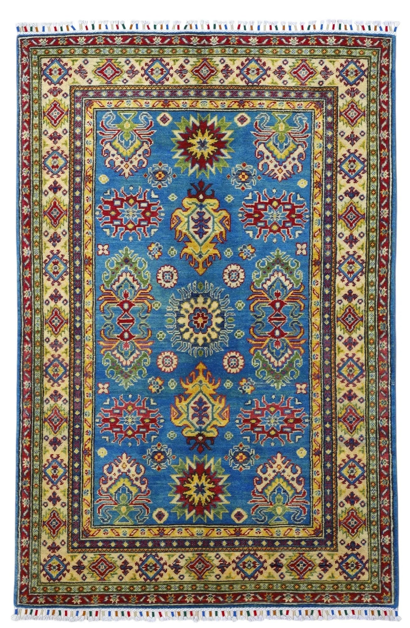 Hand-Knotted Afghani Kazak Wool Rug – 3’11″ x 6’0″ Rugistan