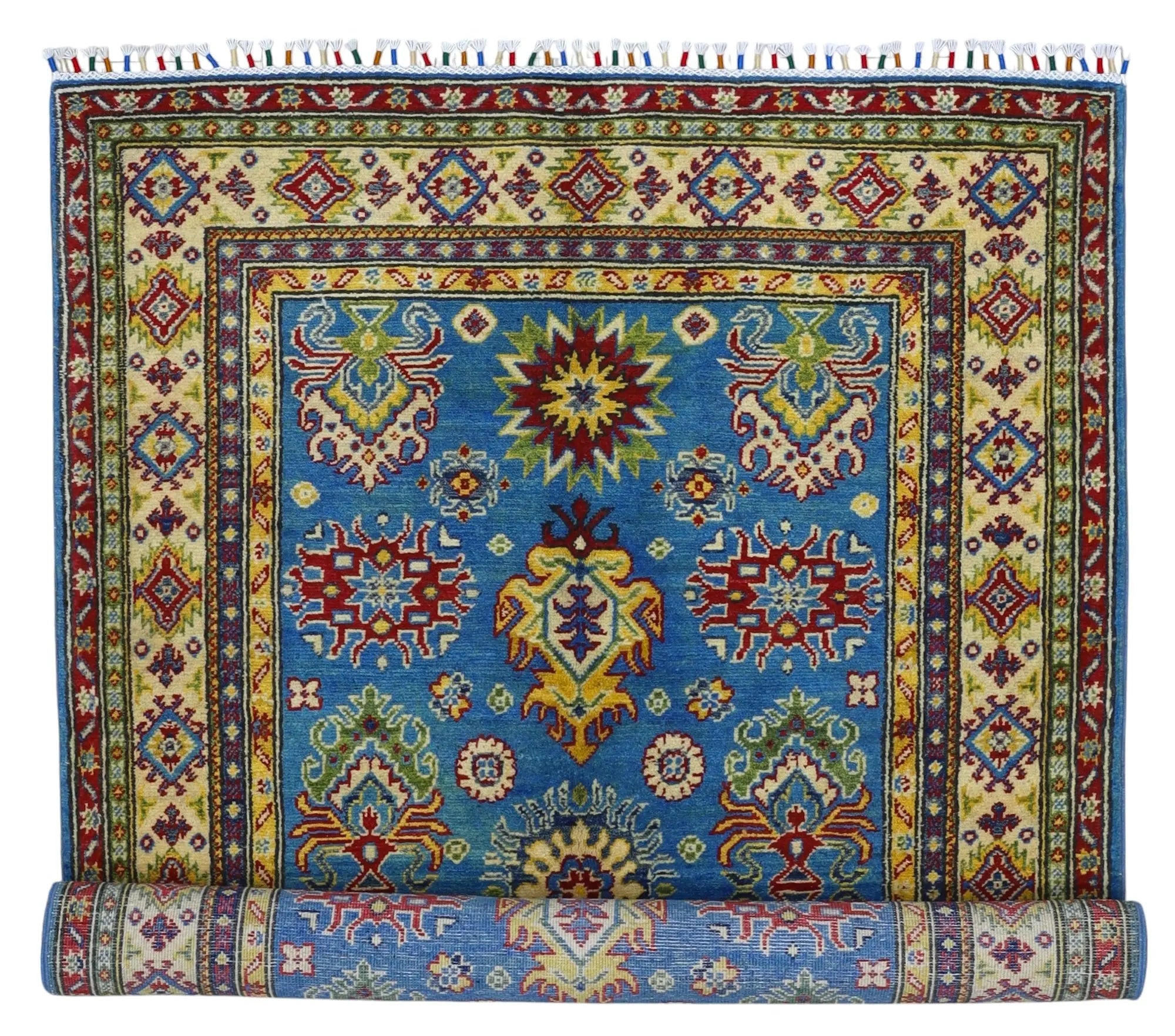 Hand-Knotted Afghani Kazak Wool Rug – 3’11″ x 6’0″ Rugistan