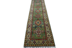 Hand-Knotted Afghani Kazak Wool Rug – 2’7″ x 9’8″ Rugistan