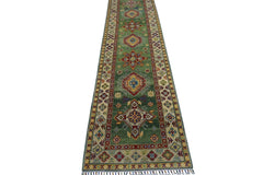 Hand-Knotted Afghani Kazak Wool Rug – 2’7″ x 9’8″ Rugistan