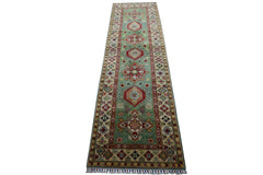 Hand-Knotted Afghani Kazak Wool Rug – 2’9″ x 9’2″ Rugistan