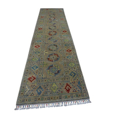 Hand-Knotted Afghani Kazak Wool Rug – 2’7″ x 10’0″ Rugistan