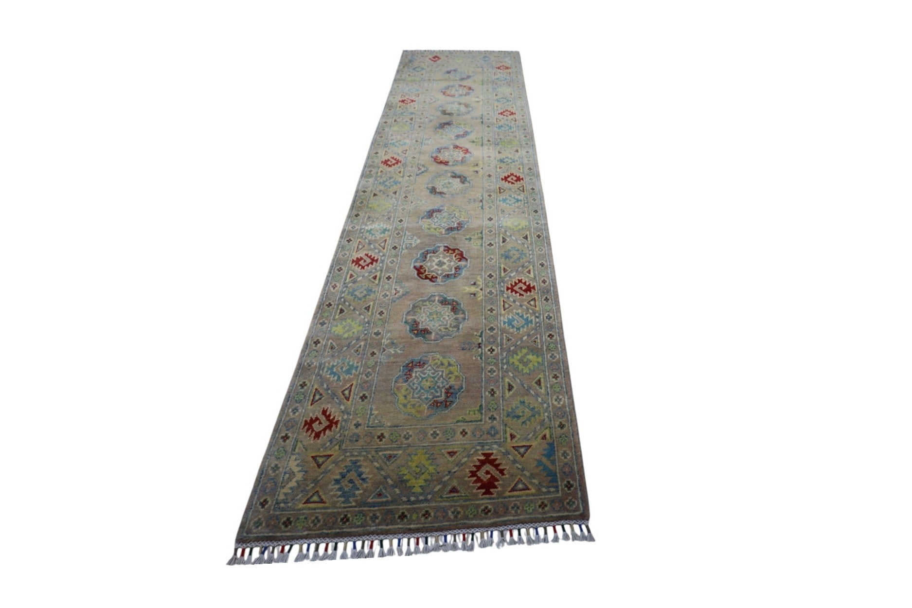 Hand-Knotted Afghani Kazak Wool Rug – 2’7″ x 10’0″ Rugistan