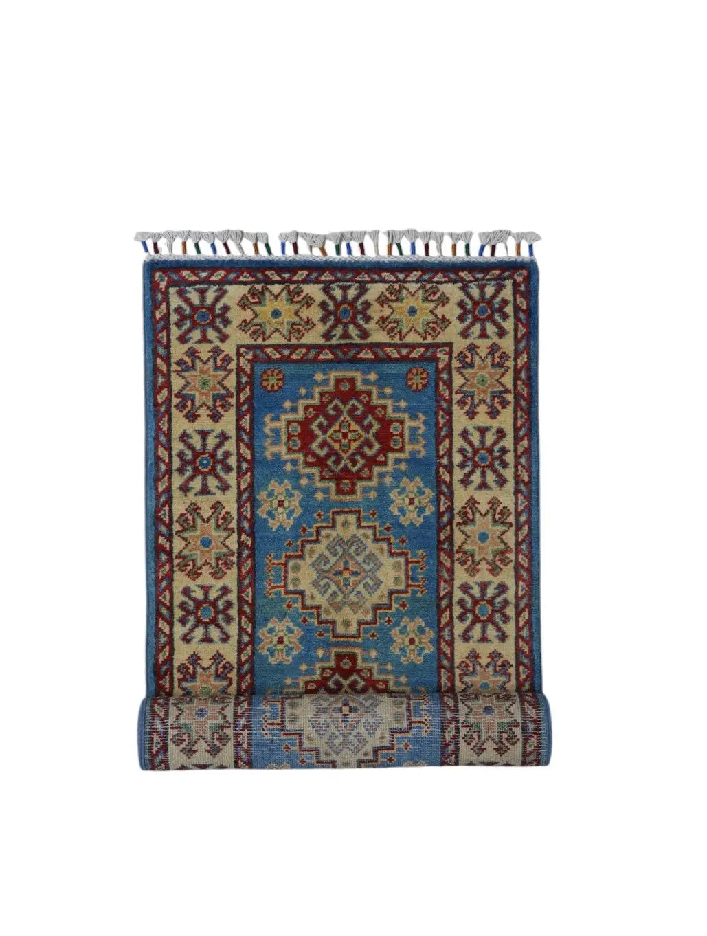 Hand-Knotted Afghani Kazak Wool Rug – 2’0″ x 5’10″ Rugistan