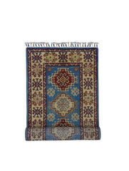 Hand-Knotted Afghani Kazak Wool Rug – 2’0″ x 5’10″ Rugistan