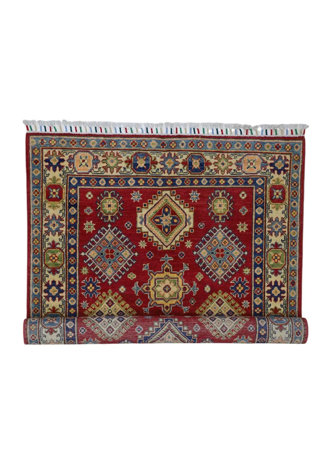 Hand-Knotted Afghani Kazak Wool Rug – 3’10″ x 6’0″ Rugistan