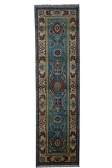 Hand-Knotted Afghani Kazak Wool Rug – 2’8″ x 9’9″ Rugistan