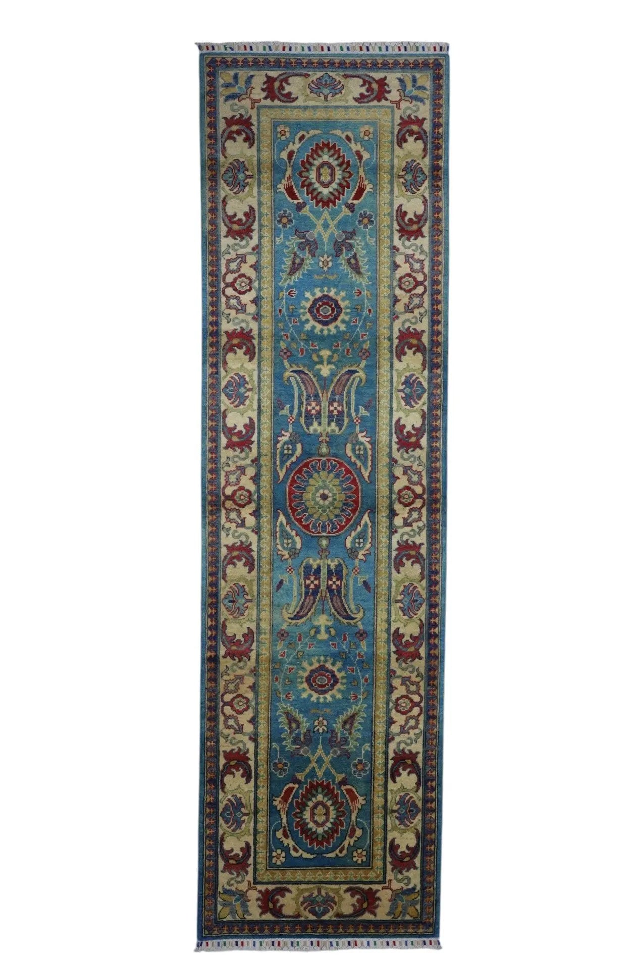 Hand-Knotted Afghani Kazak Wool Rug – 2’8″ x 9’9″ Rugistan