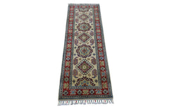 Hand-Knotted Afghani Kazak Wool Rug – 2’0″ x 6’2″ Rugistan