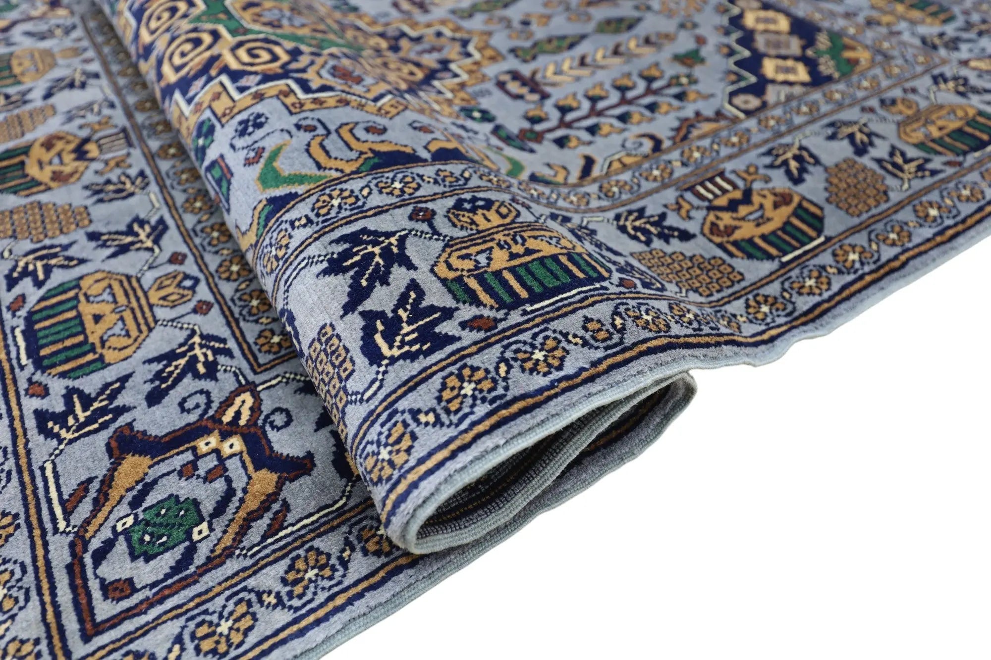 Hand-Knotted Afghani Zerkhaki Wool Rug – 3’4″ x 4’11″ Rugistan