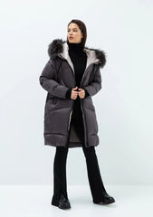Gisèle Premium Genuine Fox Fur Trim Down Fill Coat Alaska® Outerwear Company