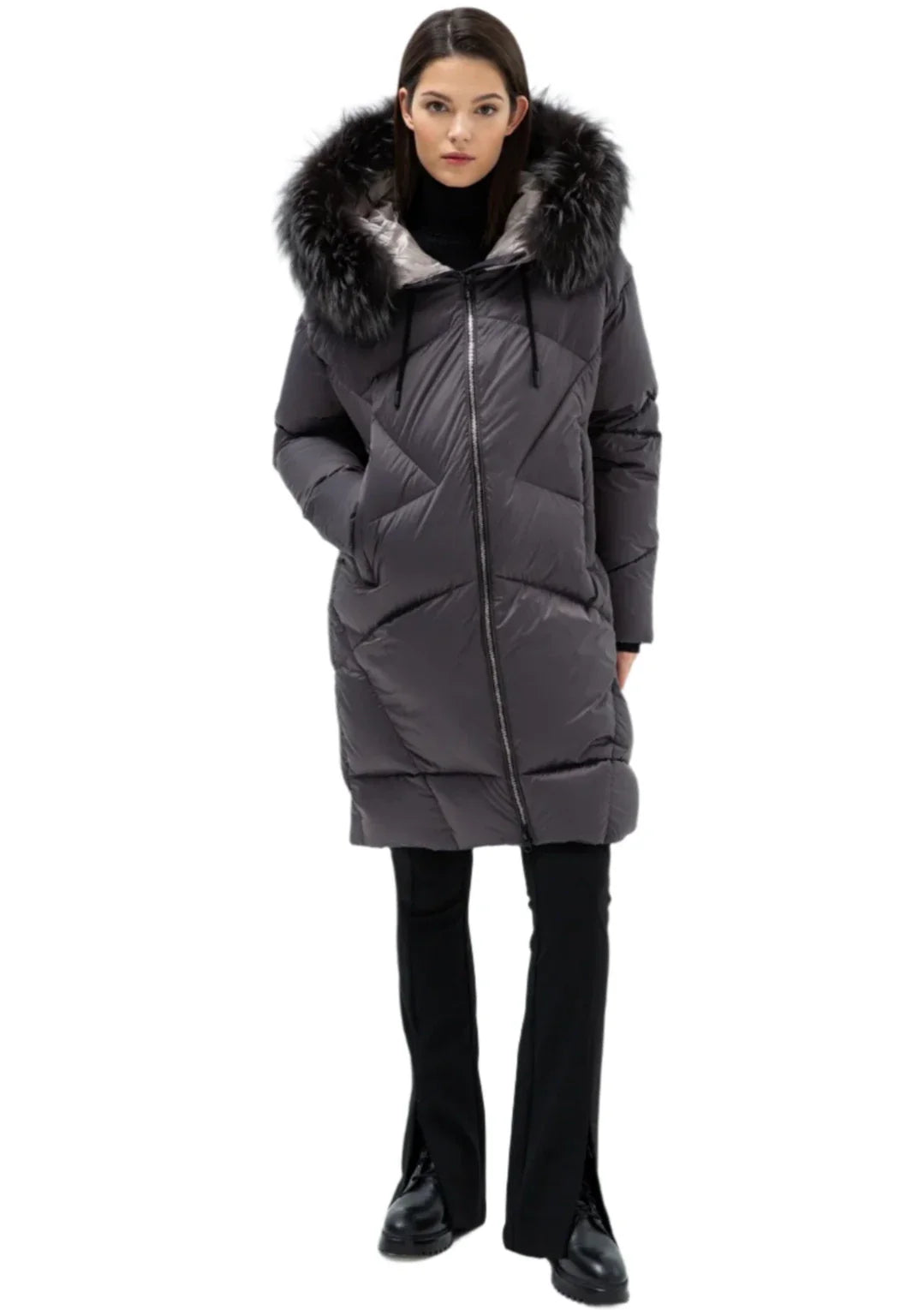 Gisèle Premium Genuine Fox Fur Trim Down Fill Coat Alaska® Outerwear Company