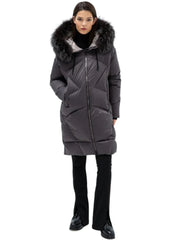Gisèle Premium Genuine Fox Fur Trim Down Fill Coat Alaska® Outerwear Company