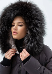 Gisèle Premium Genuine Fox Fur Trim Down Fill Coat Alaska® Outerwear Company