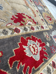 Hand Knotted Oushak Traditional Wool Rug, Living Room 9 x 12 Rug Rugistan