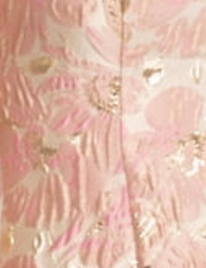 Close-up of pink and gold textured fabric