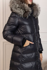 Genuine Silver Fox Fur Trim Down Fill Coat Alaska® Outerwear Company