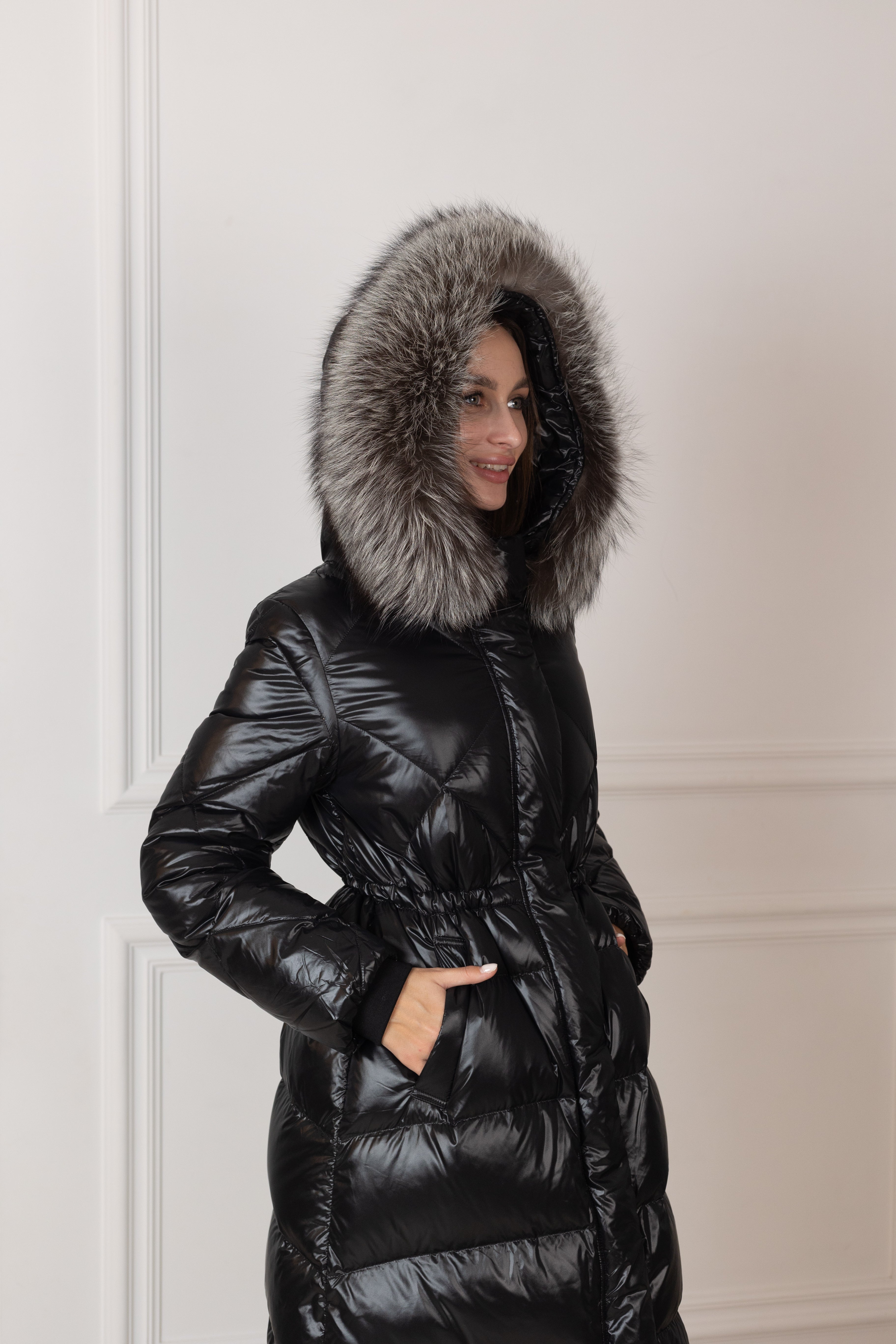 Genuine Silver Fox Fur Trim Down Fill Coat Alaska® Outerwear Company