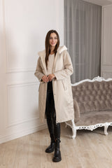 ⇆ Reversible Faux Alpaca Satin Hooded Coat Alaska® Outerwear Company