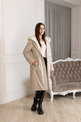 ⇆ Reversible Faux Alpaca Satin Hooded Coat Alaska® Outerwear Company