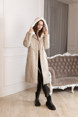 ⇆ Reversible Faux Alpaca Satin Hooded Coat Alaska® Outerwear Company