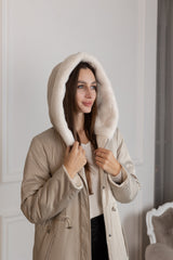 ⇆ Reversible Faux Alpaca Satin Hooded Coat Alaska® Outerwear Company